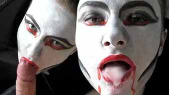 Vampire Girl Passionate Sucks Big Cock to Cum In Mouth