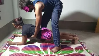 My Yoga trainer rough painful fuck Me Hard When Teaching Yoga at My Home