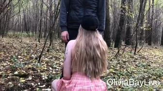 Sweet busty blonde fuck in the forest