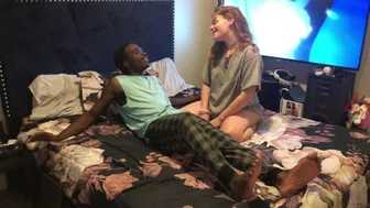 Redhead Passionately takes Big Black Cock Deep in her Wet Pussy
