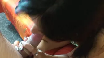 BLACK HAIRED WHORE GETTING FUCKED AND RECEIVING A FACIAL