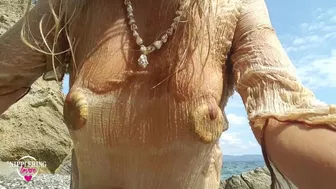 nippleringlover nude beach no bra see through wet shirt fingering pierced pussy big fat nipple rings