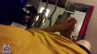 Get it NOW! White guy gets caught jerking off then has sex with wife