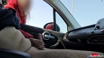 DICK FLASH. I jerk my cock in public parking and a passing girl makes me cum