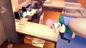 Gamer Girl Forgets to Turn off the Stream Masturbates on the table [3d hentai]
