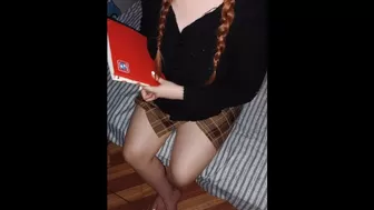 My stepsister is a very slutty schoolgirl, my parents ask me to take her to school and we fuck well