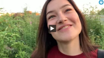 public outdoor blowjob with creampie from shy girl in the bushes - Olivia Moore