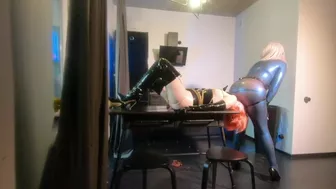 Ass licking and romantic food fetish breakfast, home fetish latex rubber video