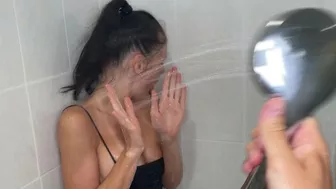 Refreshed Roommate in Cold shower after party
