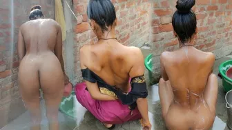 Indian Girl Risky Bathing Outdoor Village Girl Hidden