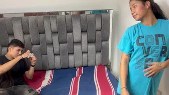 I take photos of my little stepsister naked, she gets horny and we end up fucking very hard