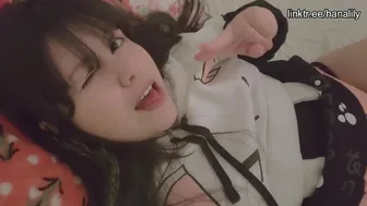 Pretty girl humping pillow