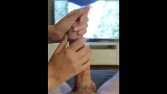 She catches me masturbating and helps me