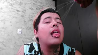 fills my face with milk