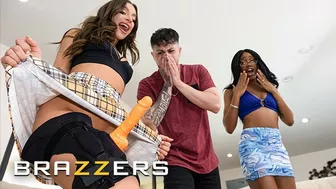Brazzers - Naughty April Olsen Reveals A Big Dildo To Sexy Lacey London & They Start Play With It