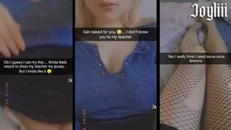 Slutty student! Sexting my teacher and cum for him on Snapchat (@real.joyliii add me)