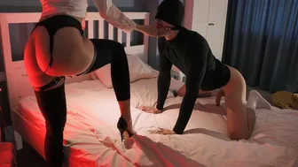 Strapless Vibrating Dildo Pegging.Mary Cherry