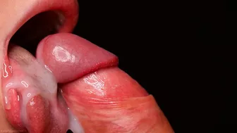 CLOSE UP: Best Wet BLOWJOB in the WORLD Right NOW, All Cum on Tongue, ASMR Sucking Dick 4K