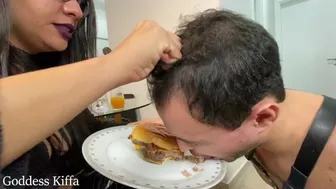 Goddess Kiffa - Feeding loser slave EP 2 Full Session - FOOD FEEDING FETISH - FOOT DOMINATION - H