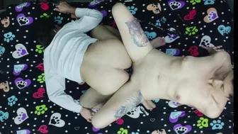 Prostate milking and anal fucking with double dildo | pegging