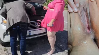 Mechanic stopped to give assistance with car, but ended up filling my pussy with cum - bbw ssbbw