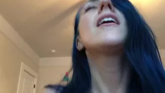 I WANT YOU TO CUM IN ME - Huge Creampie, POV, Blue Haired Girl