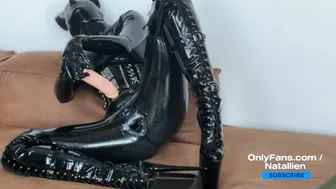 Latex doll NATALLIEN - horny kitty & rubber masturbation