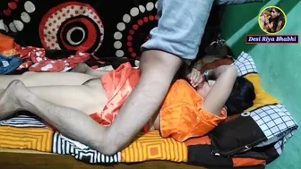Desi Indian Riya Bhabhi Orenge Saree In Lovely Fucking Big Cock