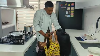 Natacha gets very excited with men in uniform