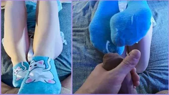 Cum On Feet In Socks After Perfect Wet Pussy Fuck. Perfect Close Up Footjoob. Foot Fetish.