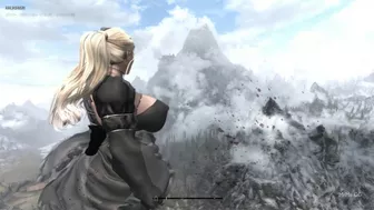 Hot Blonde Giantess grows ever larger - Skyrim Giantess