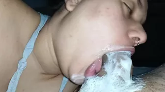 licking sucking madly swallowing until he gives me all his creampie suffering