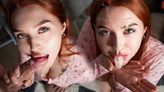 POV: Red Haired Beauty Loves Sucking My Dick And Getting A Huge Facial Cumshot