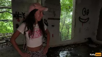 Picked up a lost girl in the forest and fucked her in an abandoned villa