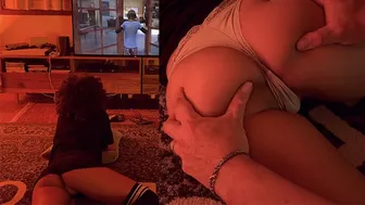 MASTURBATION WHILE PLAYING WITH PLAYSTATION -Alex gets excited as she looks at me and start touching