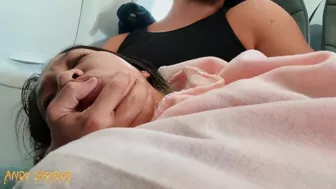 PUBLIC fingering asian on an airplane MILE HIGH CLUB