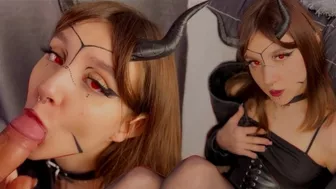 sexy succubus seduced me and get cum on face after good fuck POV 4K