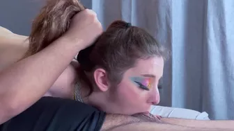 USE MY HAIR TO FUCK MY THROAT! Slam Me Down Repeatedly Till You Cum Balls Deep Inside Me
