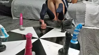 Wheel Of Monster DILDOS. Japanese Horny Wife Wants to Win an Orgasm