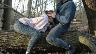 Red Bitch Sucks My Dick in the forest while her husband is not around.
