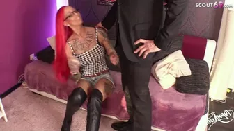 Biggest Cumshot ever - German Office Bitch get Fucked by her older Boss