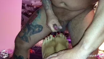 Real German Amateur Teen Couple Sex with Cum on her Feet