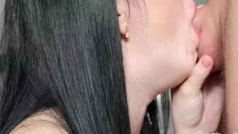 He came deep in my throat then I sucked his cum until the last drop