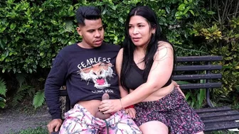 This sexy mature gives me a delicious blowjob while our relatives arrive