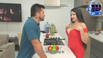 My husband's FRIEND stays at the party to remind me how good it is to fuck in the kitchen- MILF