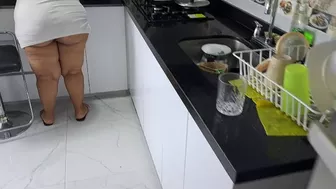 Mature is fucked by her stepson in the kitchen