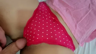 Rubbing No Penetration, My Horny StepSister Teasing Me with Her Hairy Pussy in Cute Panties