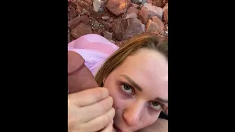 Busty Blonde Mia Malkova Sucks Big Cock Outdoors