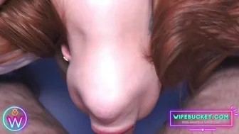 Homemade sex by Wifebucket - Sexy redhead wife being throat fucked at the bed end