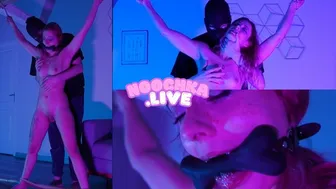 BONDAGE BDSM - Petite French Alt Girl Squirts Tied Up By Her Dom